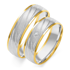 Vestuviniai žiedai – Gilus matas (0,015 ct) (6 mm) (pora)