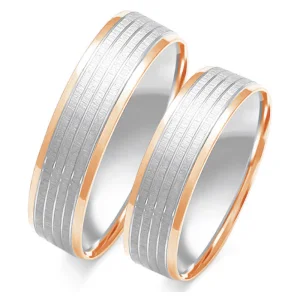 Matiniai platūs vestuviniai žiedai (6 mm) (pora)