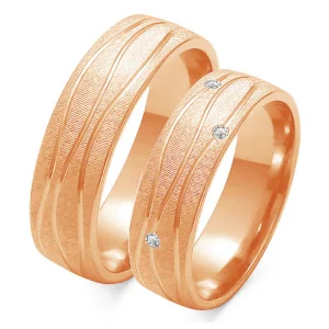 Vestuviniai žiedai – Saulės deimantai (0,05 ct) (6 mm) (pora)