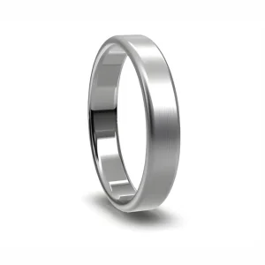 4 mm vestuvinis žiedas iš platinos Double Comfort