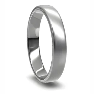 4 mm vestuvinis žiedas iš platinos Double Comfort