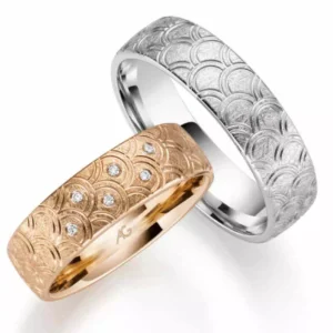 Matinis vestuvinis žiedas be deimantu – Raštai