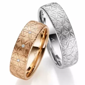 Matinis vestuvinis žiedas be deimantu – Raštai VII