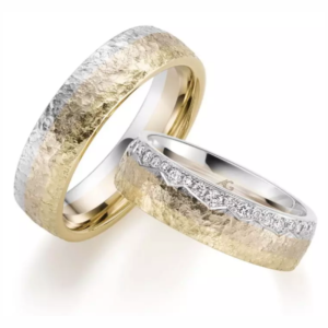 Gertsner vestuvinis žiedas su deimantais - Reljefas IX (0,215 ct)
