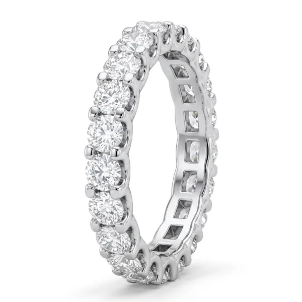 Balto aukso deimantinė juostelė – Deimantų kelias (1,68 ct) žiedas-juostelė balto aukso