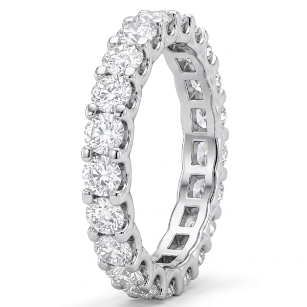 Balto aukso deimantinė juostelė – Deimantų kelias (1,68 ct) žiedas-juostelė balto aukso