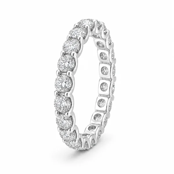 Balto aukso žiedas su deimantais – deimantinė juostelė (2,90 ct)
