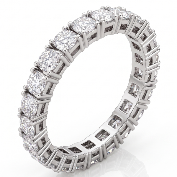 Balto aukso žiedas „Deimantinė linija“ su deimantais (2,89 ct) 1