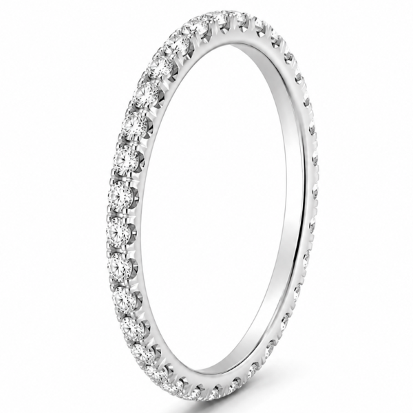 Balto aukso žiedas „Elegantiškas lengvumas“ su deimantais (1,38 ct) balto aukso