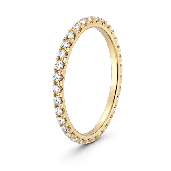 Balto aukso žiedas „Elegantiškas lengvumas“ su deimantais (1,38 ct) geltono aukso