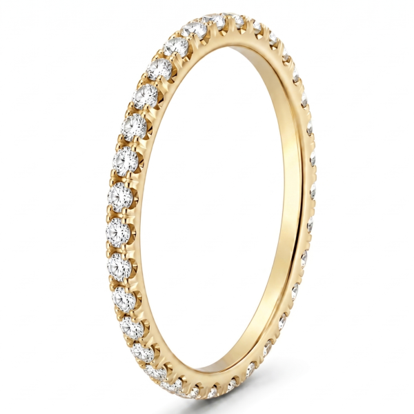 Balto aukso žiedas „Elegantiškas lengvumas“ su deimantais (1,38 ct) geltono aukso