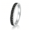 Deimantinė naktis – balto aukso žiedas su juodais deimantais (0,45 ct)