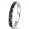 Deimantinė naktis – balto aukso žiedas su juodais deimantais (0,45 ct)
