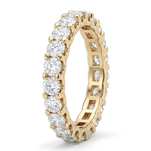 Geltono aukso deimantinė juostelė – Deimantų kelias (1,68 ct) žiedas-juostelė