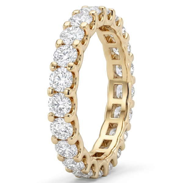 Geltono aukso deimantinė juostelė – Deimantų kelias (1,68 ct) žiedas-juostelė
