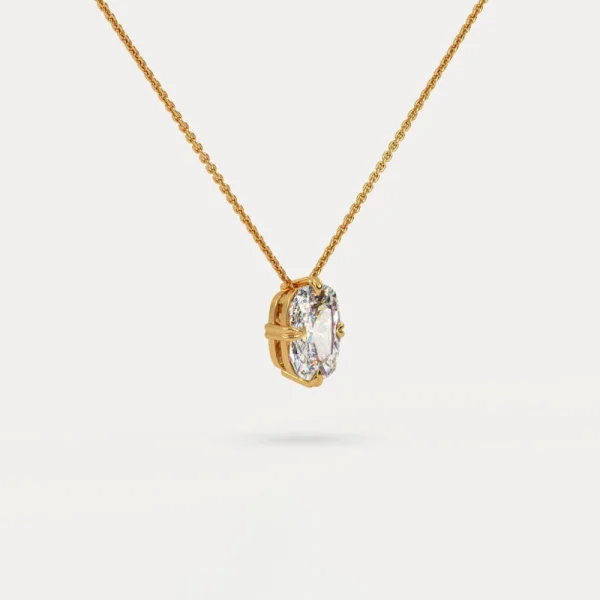 Klasikinis pakabukas su pagalvėlės formos deimantu iš raudono aukso