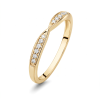 Minimalistinis balto aukso žiedas su deimantais (0,10 ct)