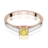 Raudono aukso sužadėtuvių žiedas su geltonu deimantu – Modern Yellow (LAB 0,42 ct) 2
