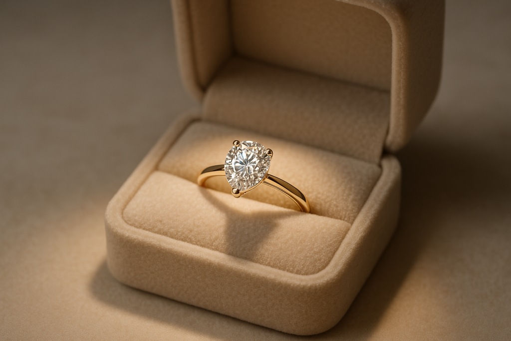 Sužadėtuvių žiedas su deimantu