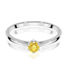 Balto aukso sužadėtuvių žiedas su geltonu deimantu - Forever Yellow (LAB 0,15 ct) 2