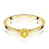 Geltono aukso sužadėtuvių žiedas su geltonu deimantu - Forever Yellow (LAB 0,15 ct) 2