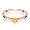 Raudono aukso sužadėtuvių žiedas su geltonu deimantu - Forever Yellow (LAB 0,15 ct) 2