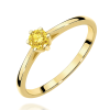 Geltono aukso sužadėtuvių žiedas su geltonu deimantu - Forever Yellow (LAB 0,15 ct)