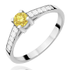 Balto aukso sužadėtuvių žiedas su geltonu deimantu – Modern Yellow (LAB 0,42 ct)