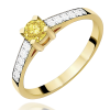 Geltono aukso sužadėtuvių žiedas su geltonu deimantu – Modern Yellow (LAB 0,42 ct) 1
