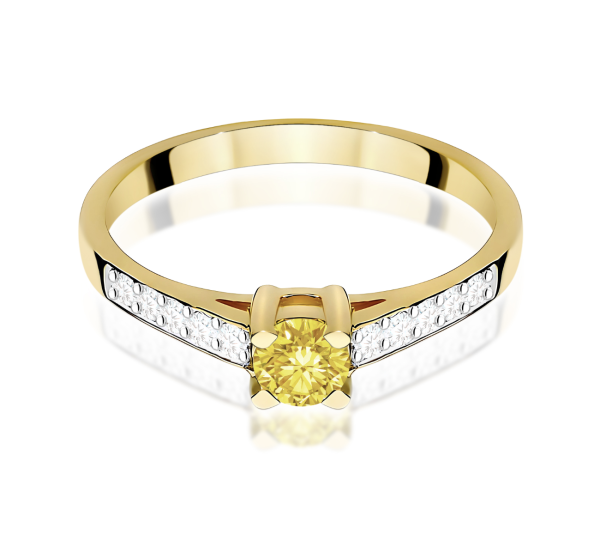 Geltono aukso sužadėtuvių žiedas su geltonu deimantu – Modern Yellow (LAB 0,42 ct) 2