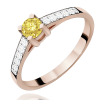 Raudono aukso sužadėtuvių žiedas su geltonu deimantu – Modern Yellow (LAB 0,42 ct)