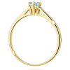 Geltono aukso sužadėtuvių žiedas su mėlynu deimantu - Forever Blue (LAB 0,15 ct) 3