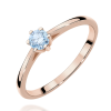Raudono aukso sužadėtuvių žiedas su mėlynu deimantu - Forever Blue (LAB 0,15 ct)