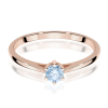 Raudono aukso sužadėtuvių žiedas su mėlynu deimantu - Forever Blue (LAB 0,15 ct) 2