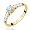 Geltono aukso sužadėtuvių žiedas su mėlynu deimantu – Modern Blue (LAB 0,42 ct)