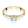 Geltono aukso sužadėtuvių žiedas su mėlynu deimantu – Modern Blue (LAB 0,42 ct) 2