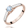 Raudonas auksas sužadėtuvių žiedas su mėlynu deimantu – Modern Blue (LAB 0,42 ct)