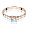 Raudono aukso sužadėtuvių žiedas su mėlynu deimantu – Modern Blue (LAB 0,42 ct) 2