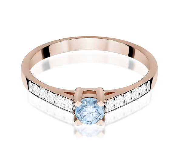 Raudono aukso sužadėtuvių žiedas su mėlynu deimantu – Modern Blue (LAB 0,42 ct) 2