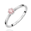 Balto aukso sužadėtuvių žiedas su rožiniu deimantu - Forever Pink (LAB 0,15 ct) 1
