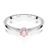 Balto aukso sužadėtuvių žiedas su rožiniu deimantu - Forever Pink (LAB 0,15 ct) 2
