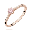 Raudono aukso sužadėtuvių žiedas su rožiniu deimantu - Forever Pink (LAB 0,15 ct)