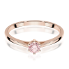 Raudono aukso sužadėtuvių žiedas su rožiniu deimantu - Forever Pink (LAB 0,15 ct) 2