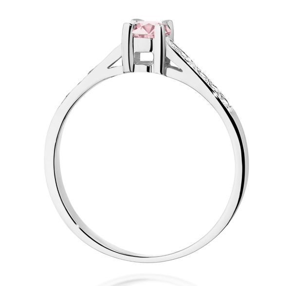 Balto aukso sužadėtuvių žiedas su rožiniu deimantu – „Modern Pink“ (LAB 0,42 ct) 3