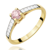 Geltono aukso sužadėtuvių žiedas su rožiniu deimantu – Modern Pink (LAB 0,42 ct)