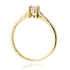 Geltono aukso sužadėtuvių žiedas su rožiniu deimantu – Modern Pink (LAB 0,42 ct) 2