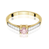 Geltono aukso sužadėtuvių žiedas su rožiniu deimantu – Modern Pink (LAB 0,42 ct) 4