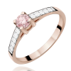 Raudono aukso sužadėtuvių žiedas su rožiniu deimantu – Modern Pink (LAB 0,42 ct)