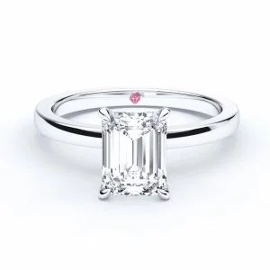 Engagement ring with EMERALD diamond
