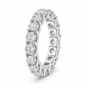 Balto aukso žiedas su deimantais – deimantinė juostelė (3,60 ct)